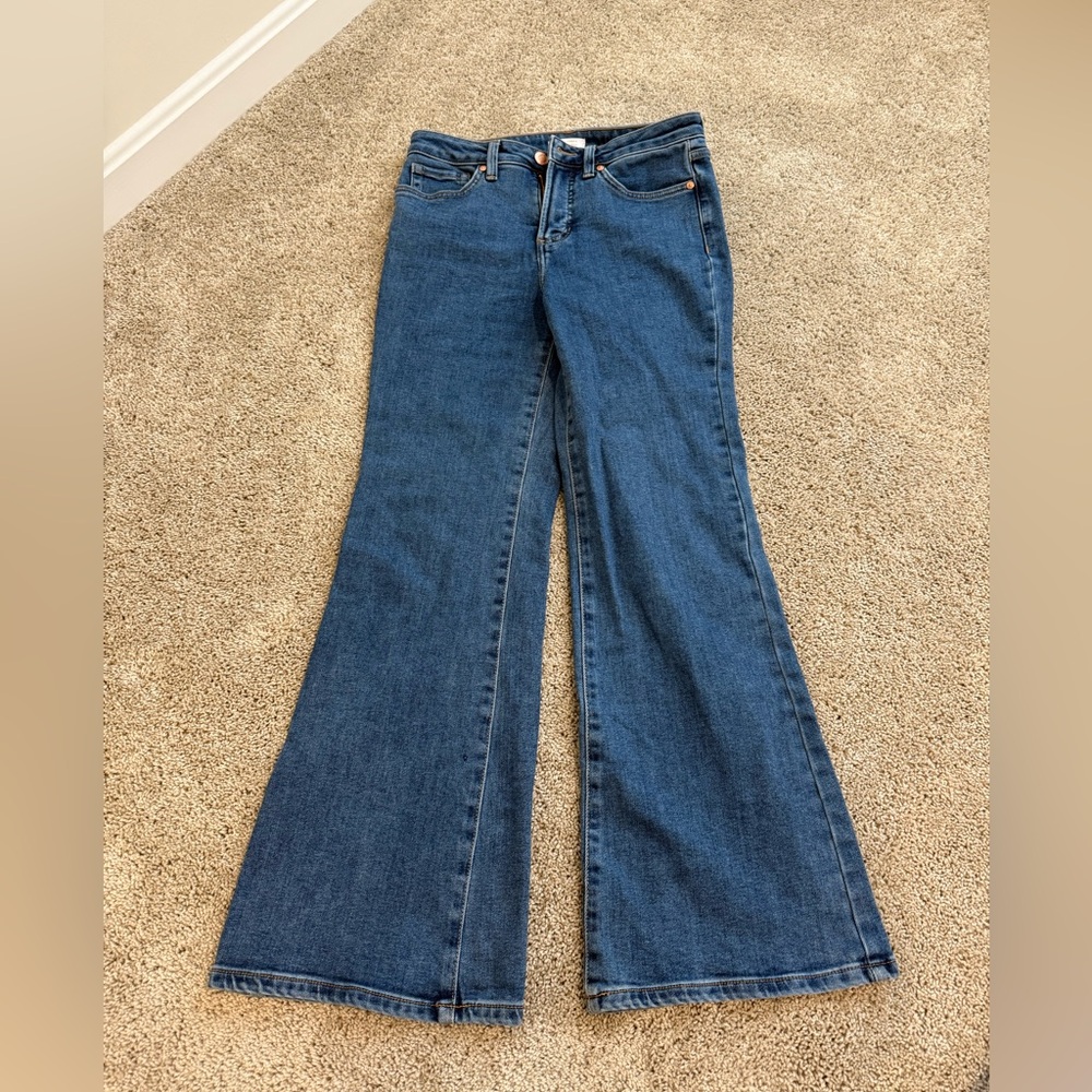 LC Lauren Conrad Flare Wide Leg Blue Jeans